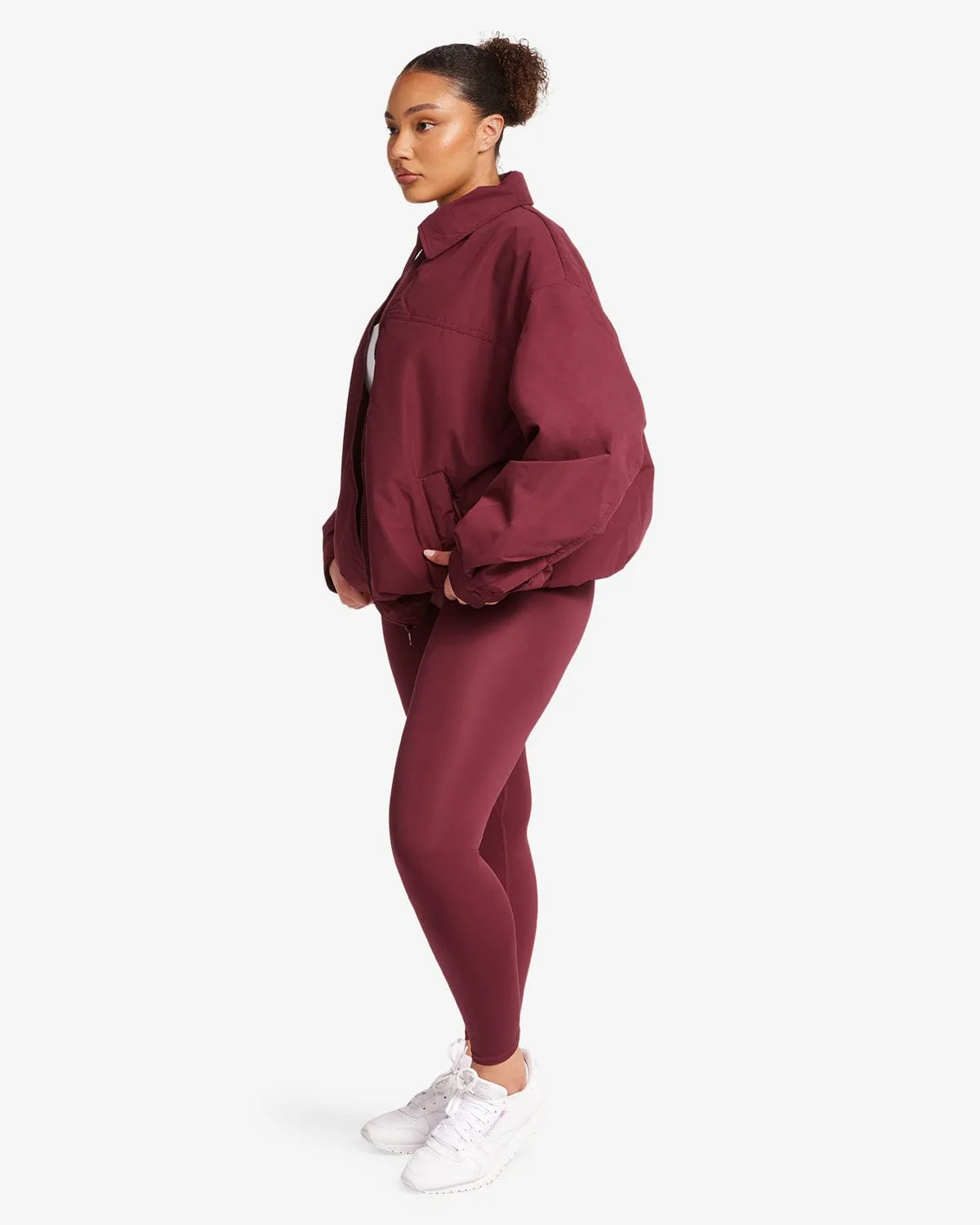 Oversized Bomber Jacket | Burgundy sold by Crop Shop Boutique product image thumbnail 2