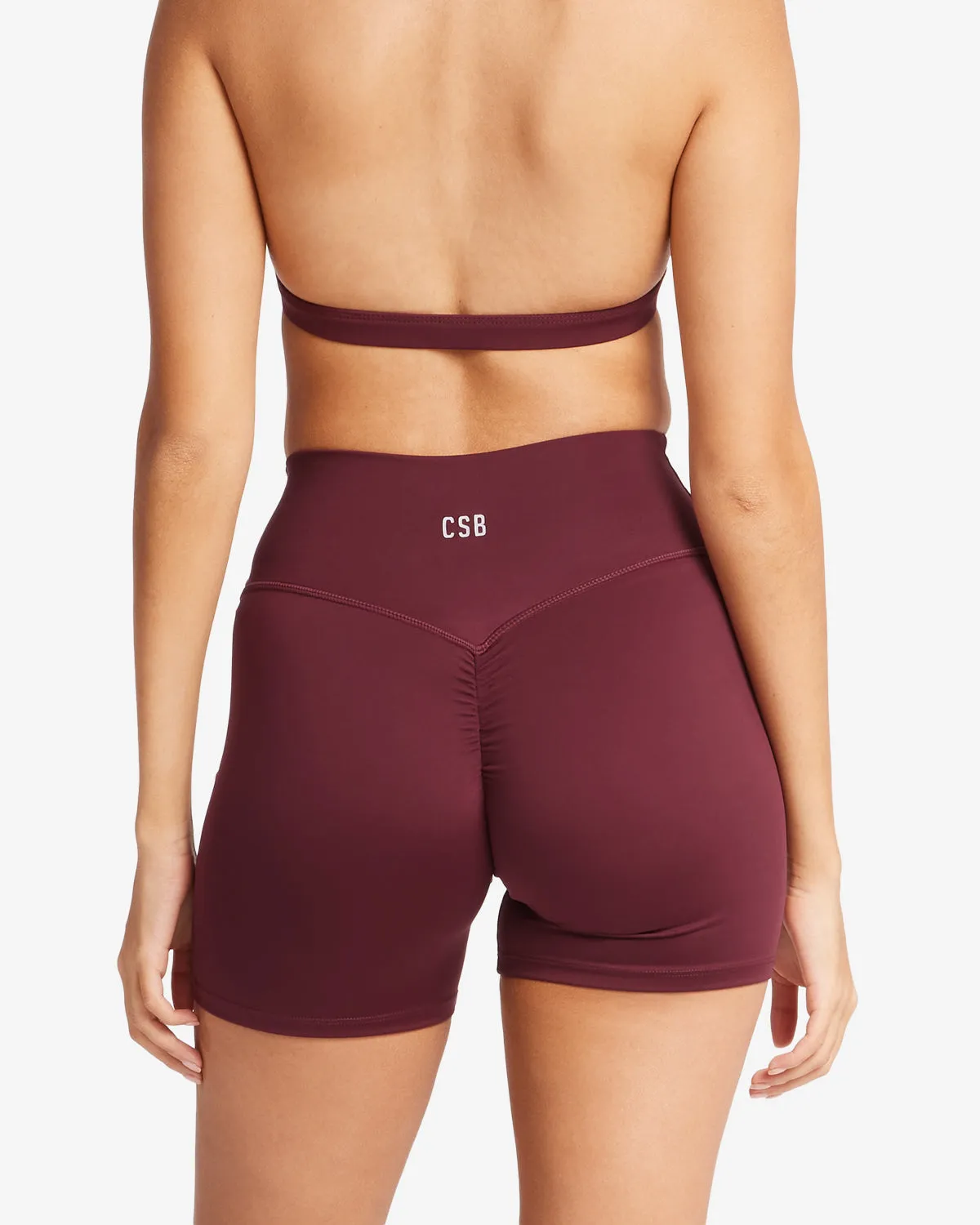 Serenity Scrunch Shorts 5" | Burgundy sold by Crop Shop Boutique product image thumbnail 2