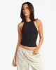 Serenity Demi Tank | Black sold by Crop Shop Boutique