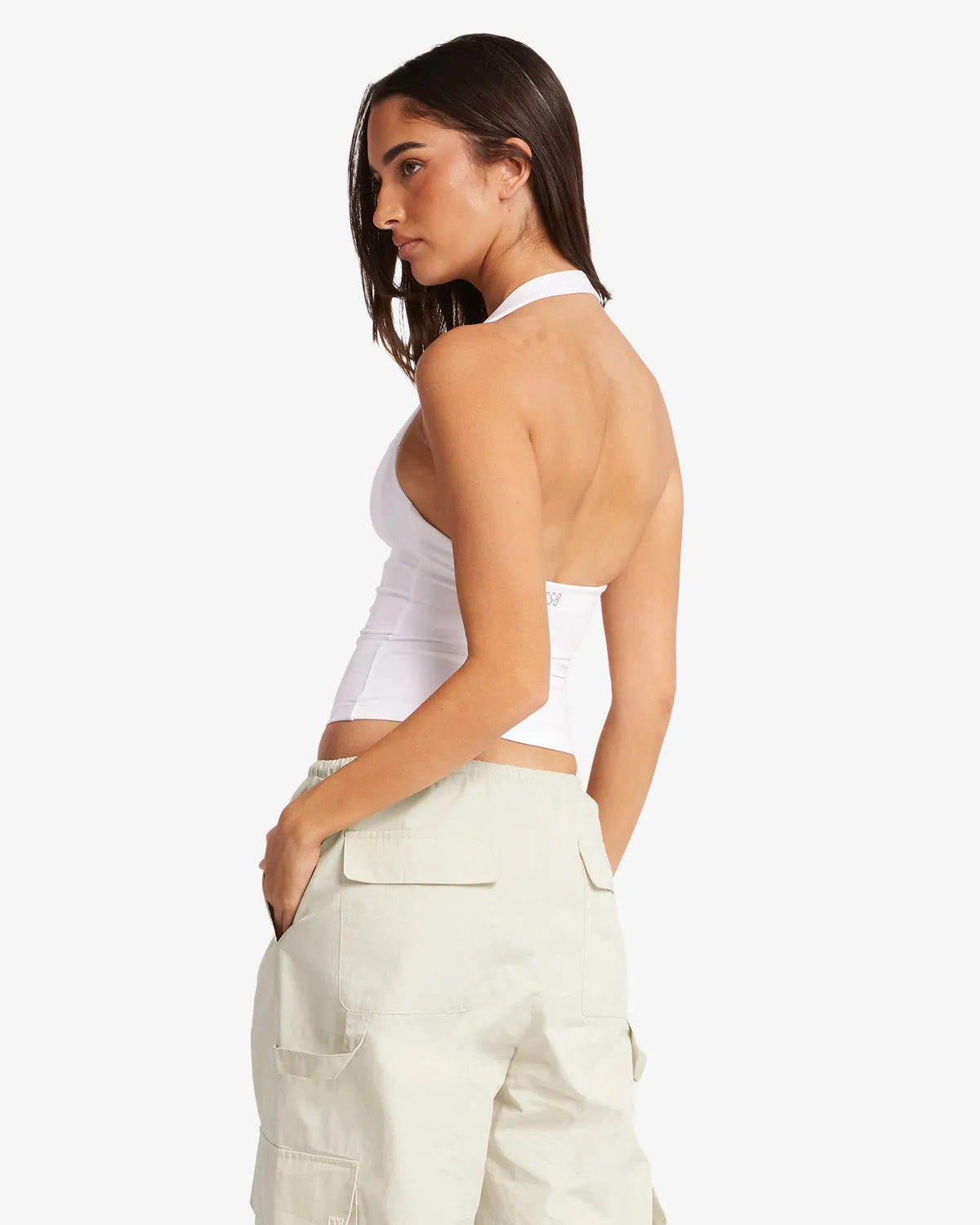 Serenity Halle Halter Tank | White sold by Crop Shop Boutique product image thumbnail 2