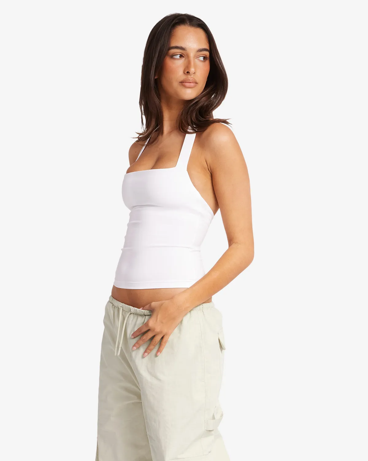 Serenity Halle Halter Tank | White sold by Crop Shop Boutique product image thumbnail 3