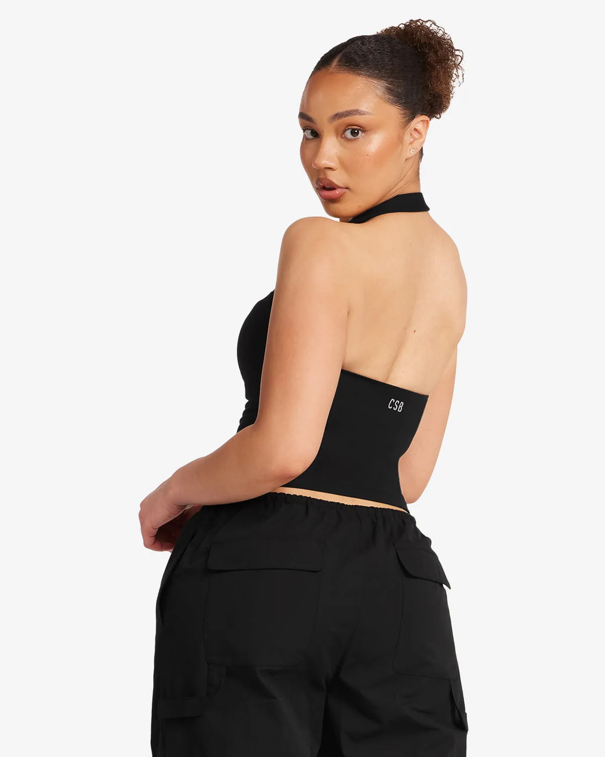 Serenity Halle Halter Tank | Black sold by Crop Shop Boutique product image thumbnail 2