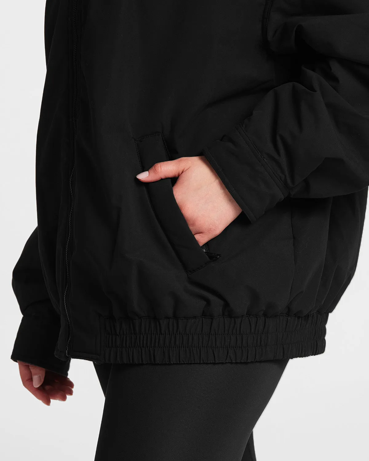 Oversized Bomber Jacket | Black sold by Crop Shop Boutique product image thumbnail 4