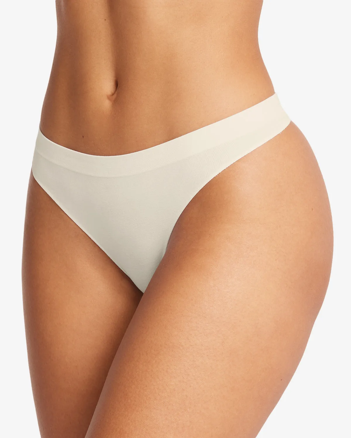 Seamless Bamboo Thong | Vanilla sold by Crop Shop Boutique