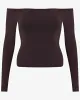 Off Shoulder Leisure Top | Espresso sold by Crop Shop Boutique