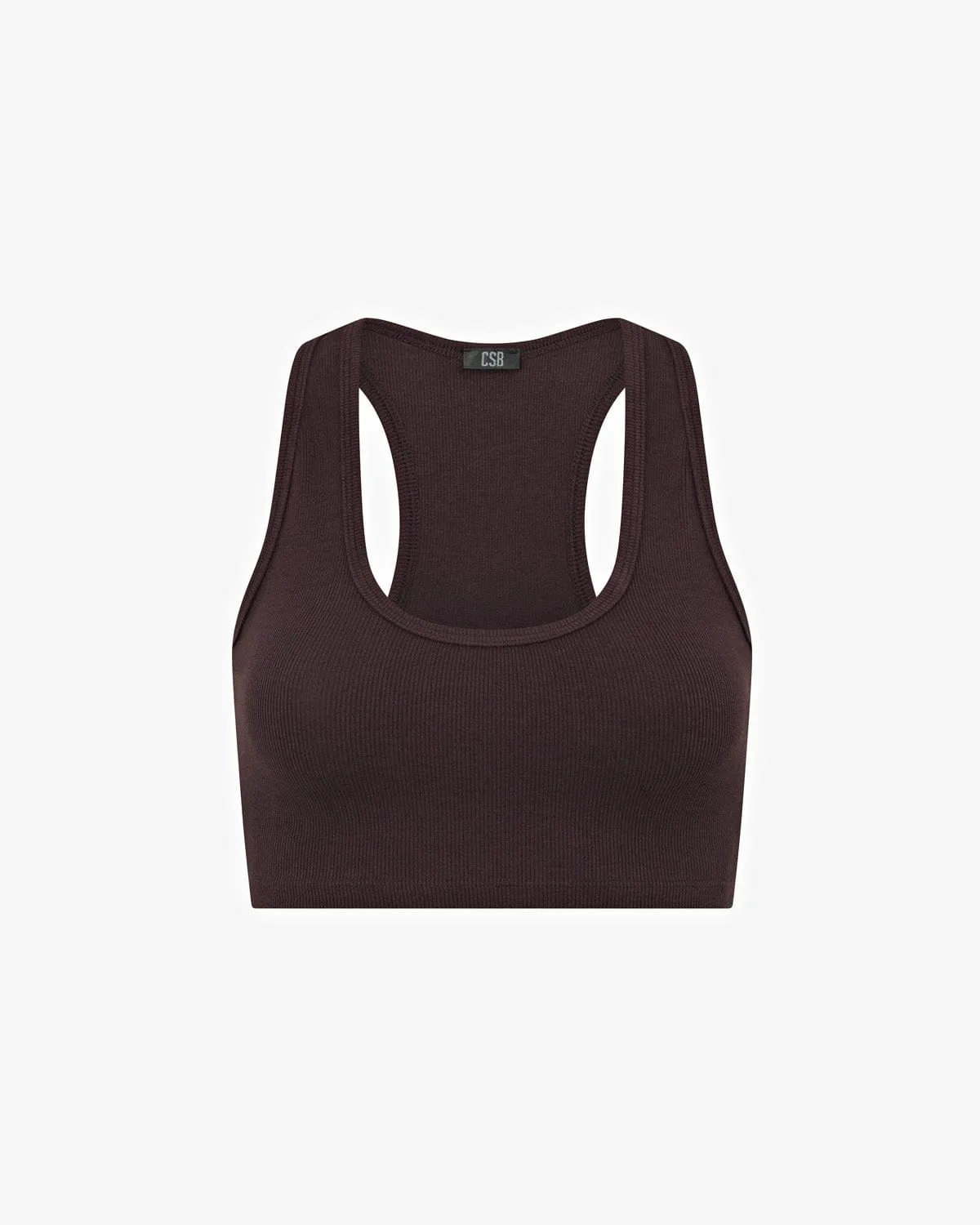 Rib Cropped Tank | Espresso sold by Crop Shop Boutique product image thumbnail 4
