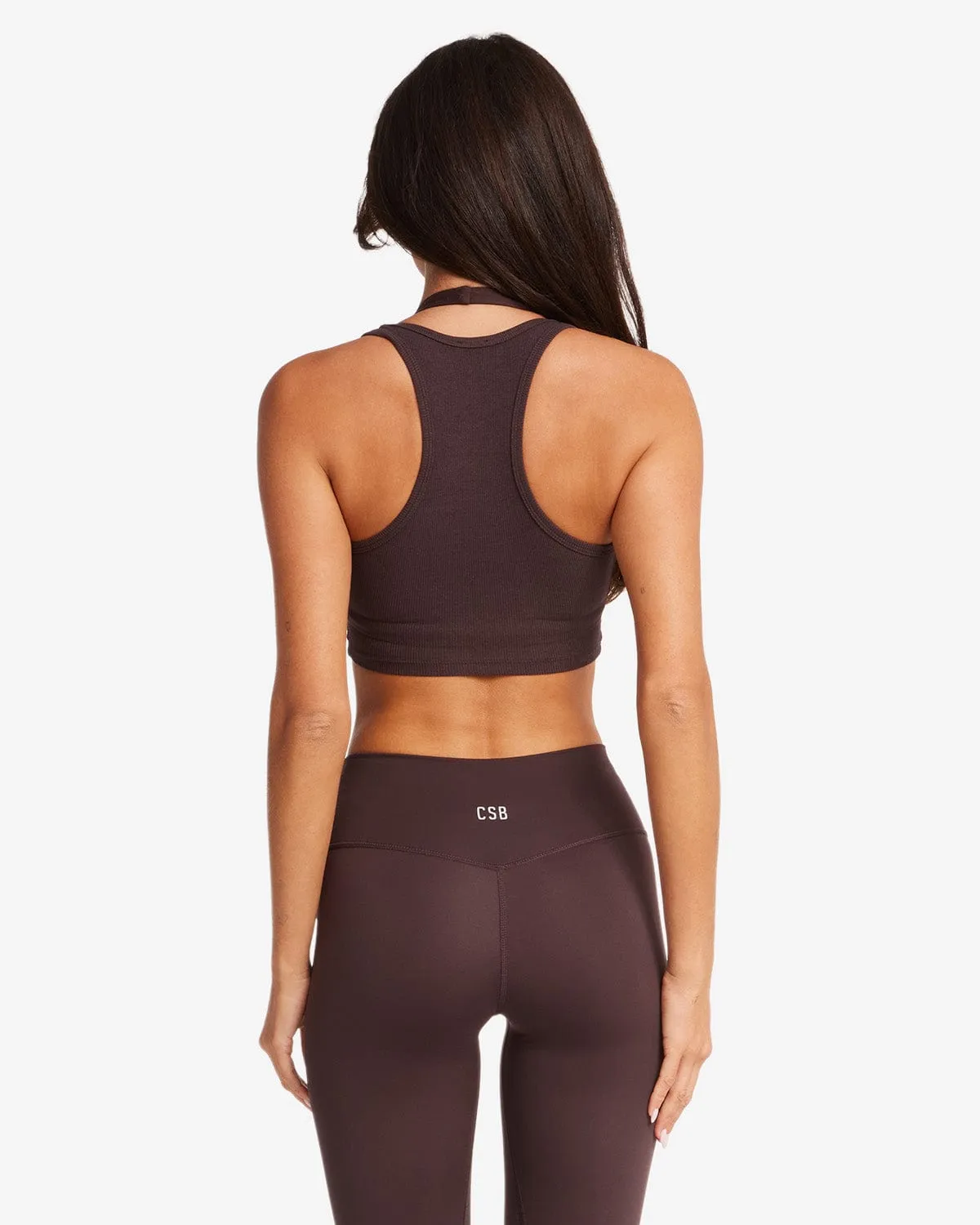 Rib Cropped Tank | Espresso sold by Crop Shop Boutique product image thumbnail 2