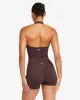 Serenity Halle Halter Tank | Espresso sold by Crop Shop Boutique