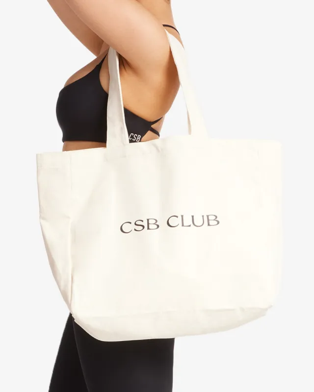 CSB Club Canvas Tote Bag | Vanilla sold by Crop Shop Boutique