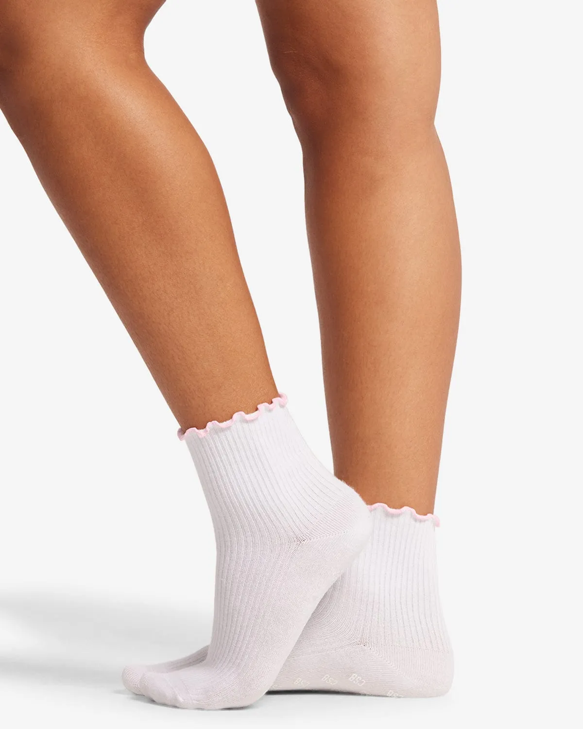 Frill Pilates Grip Socks | White sold by Crop Shop Boutique