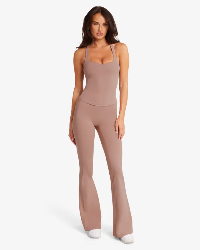 Form Invisible Scrunch Flare Leggings Tall | Walnut sold by Crop Shop Boutique