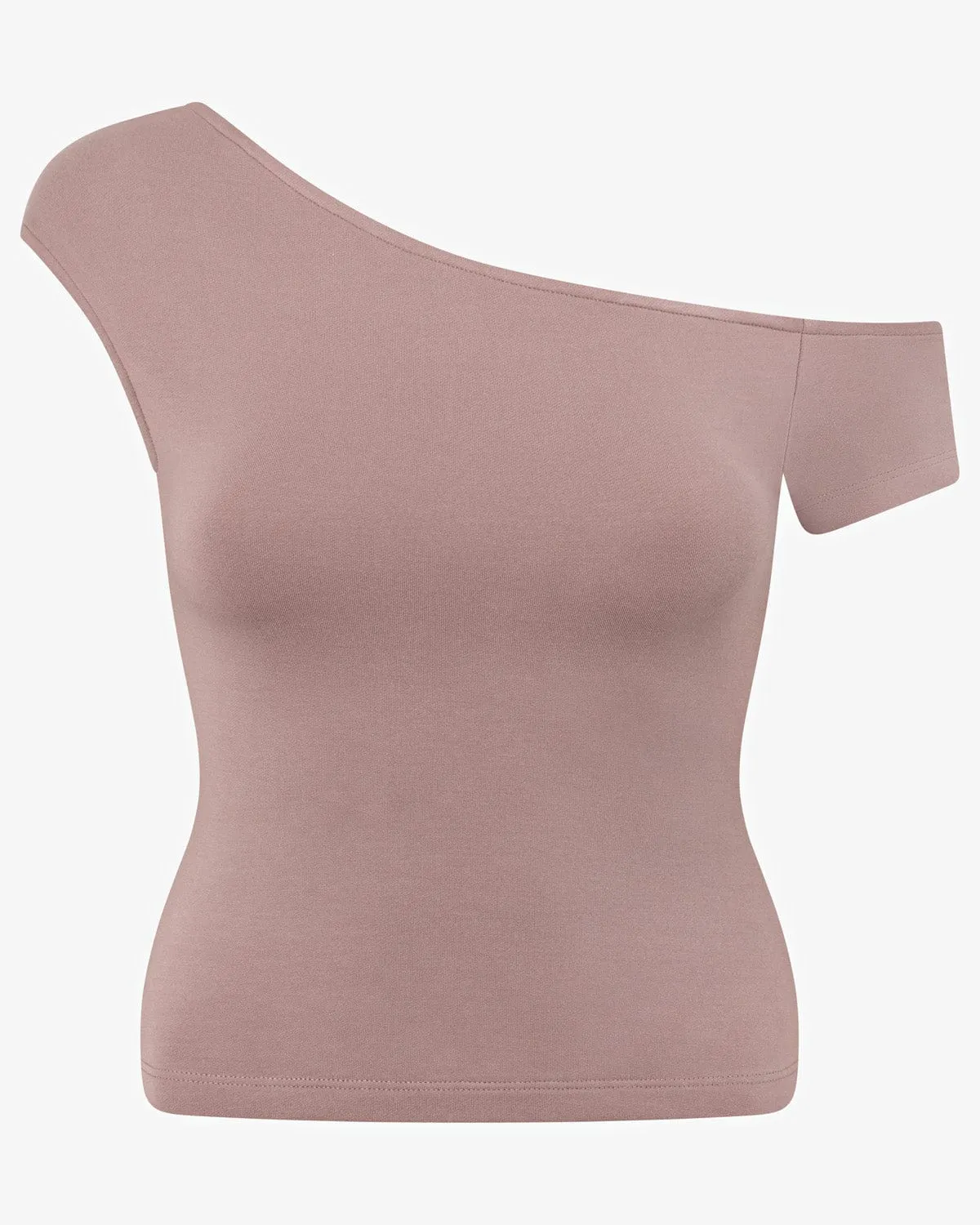 One Shoulder Capped Sleeve Top | Walnut sold by Crop Shop Boutique product image thumbnail 4