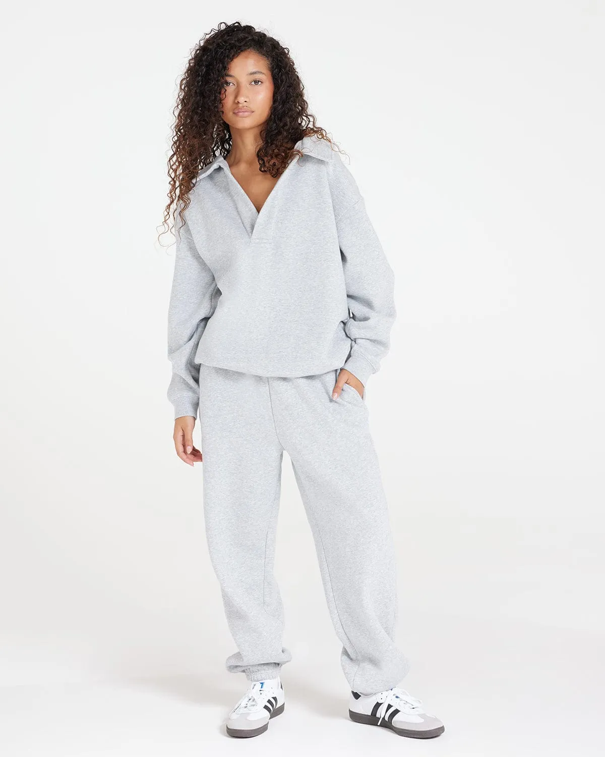 Oversized Sweatpant | Grey Marl sold by Crop Shop Boutique product image thumbnail 4