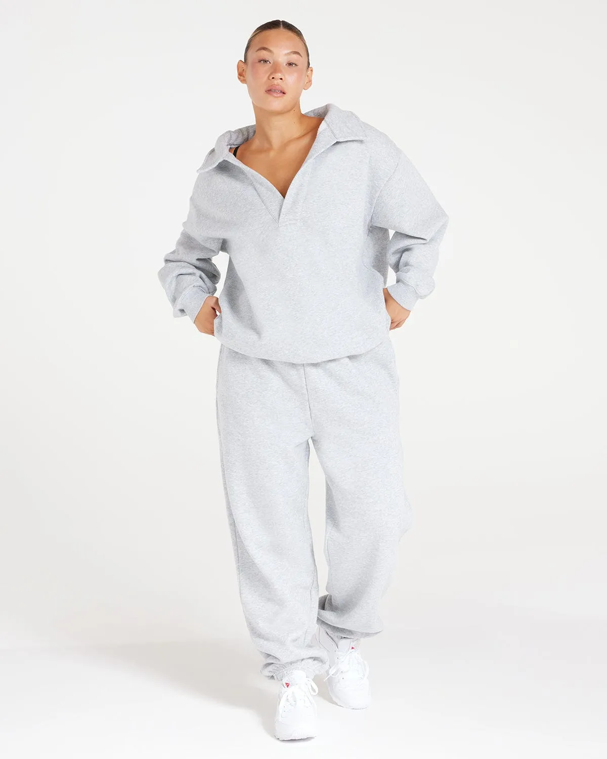 Oversized Sweatpant | Grey Marl sold by Crop Shop Boutique