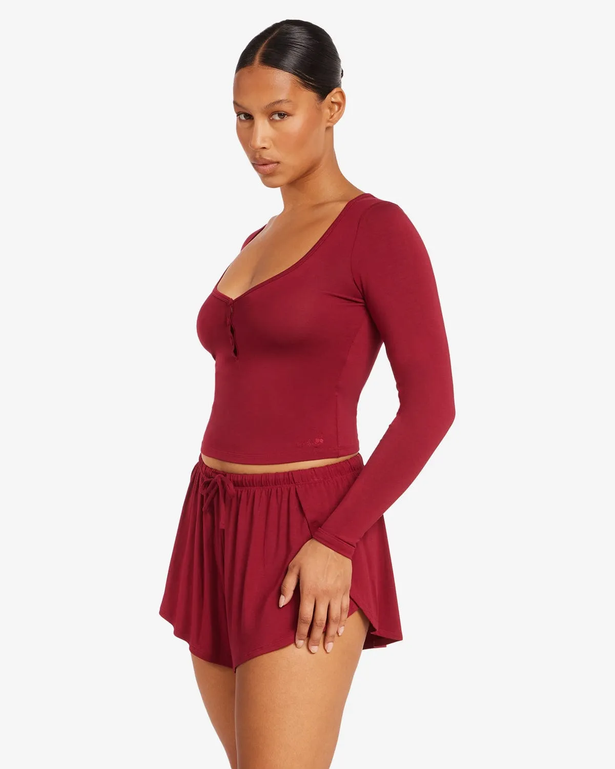 Sleep Long Sleeve Top | Cherry sold by Crop Shop Boutique product image thumbnail 2