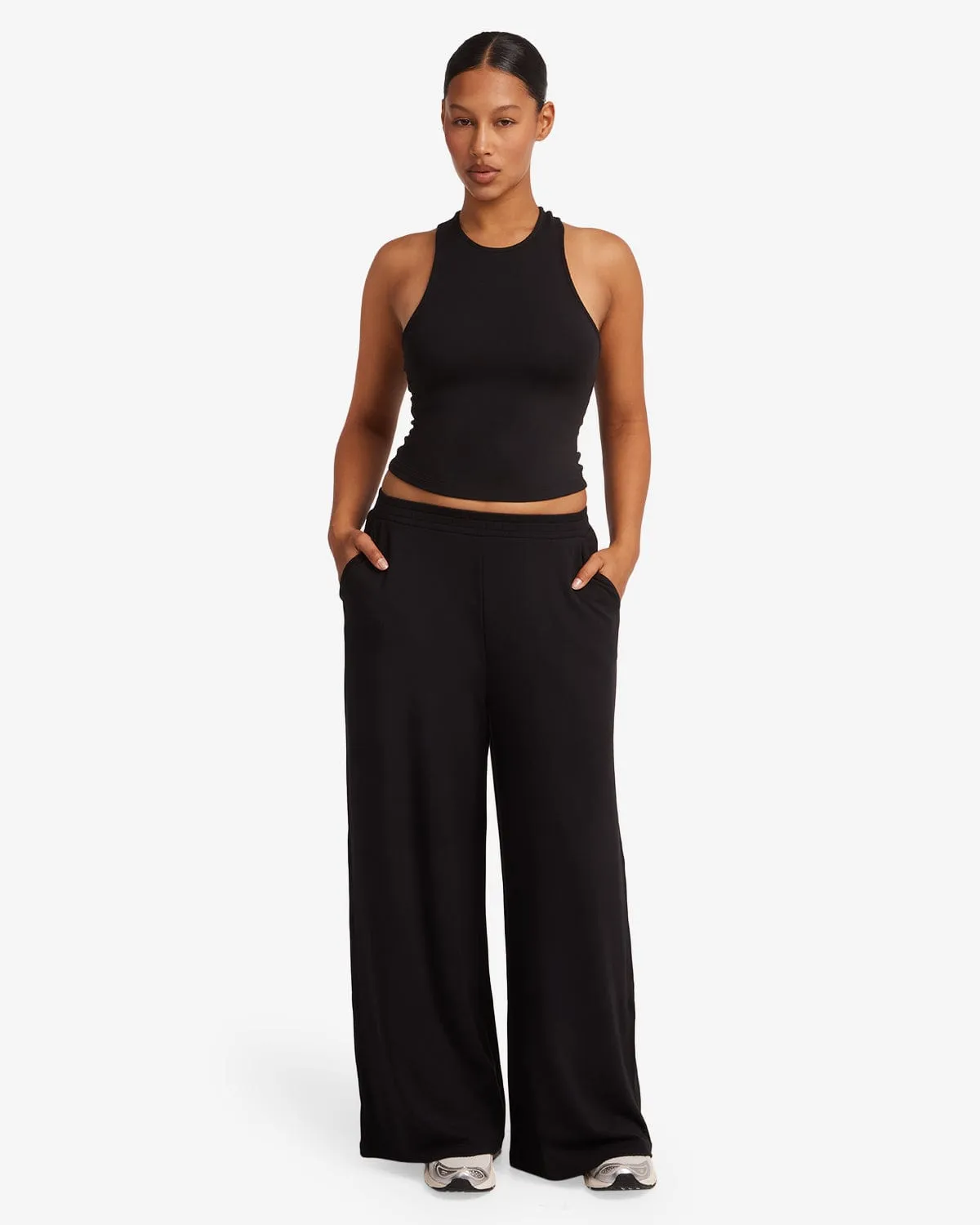 Everyday Wide Leg Pant | Black sold by Crop Shop Boutique