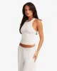 Longline High Neck Tank | Oat sold by Crop Shop Boutique