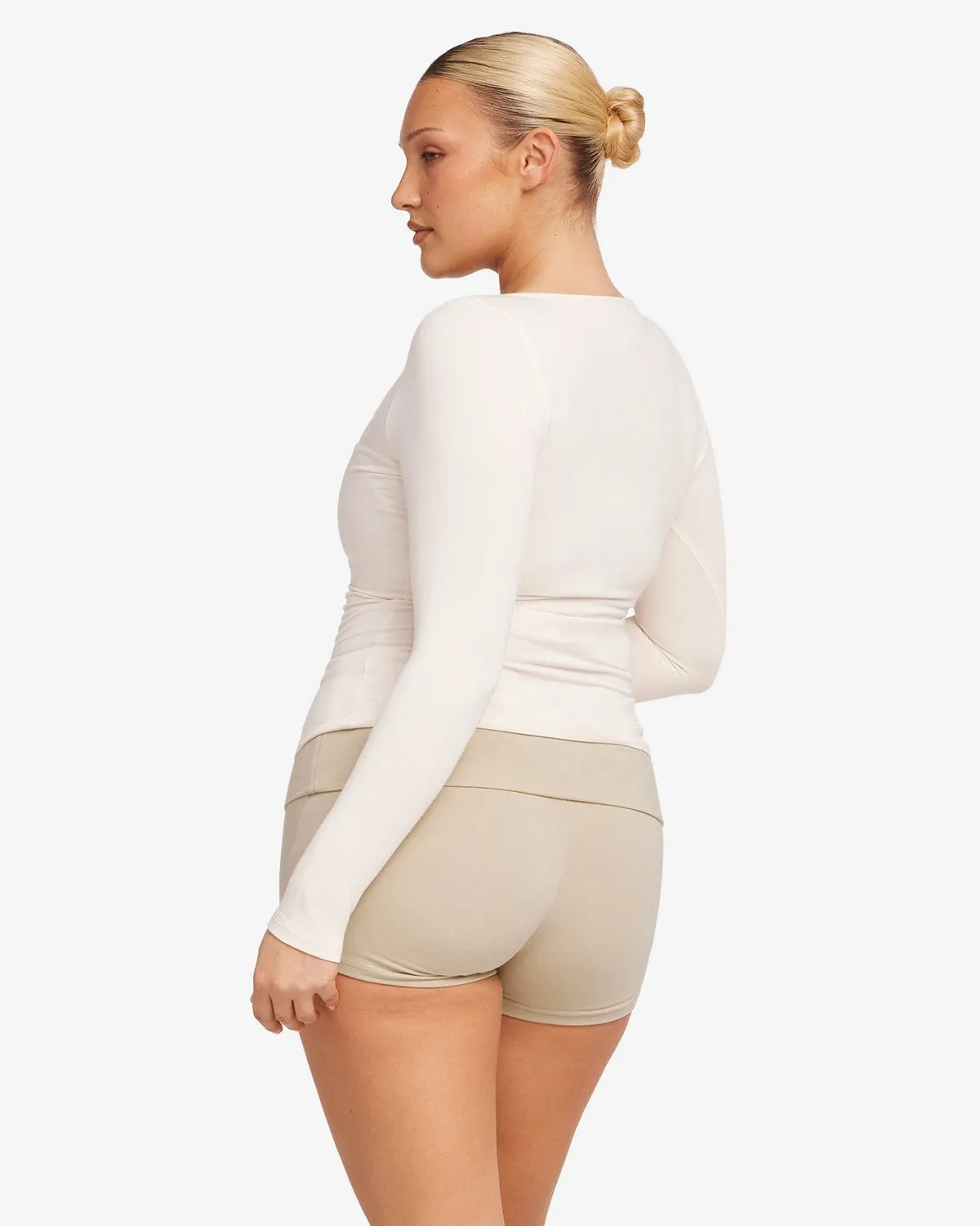 V Neck Long Sleeve Top | Vanilla sold by Crop Shop Boutique product image thumbnail 3