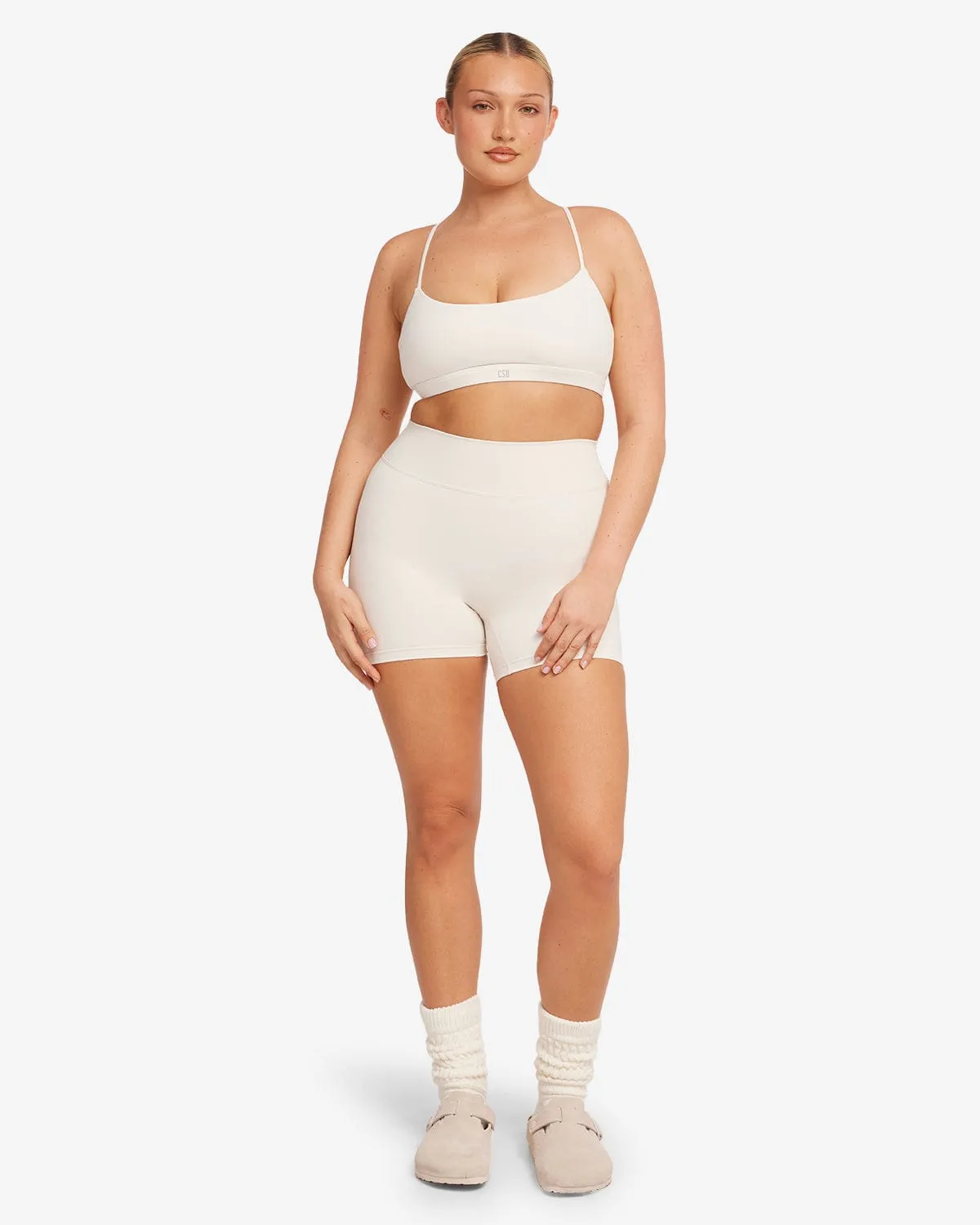 Form Invisible Scrunch Shorts 5" | Vanilla sold by Crop Shop Boutique