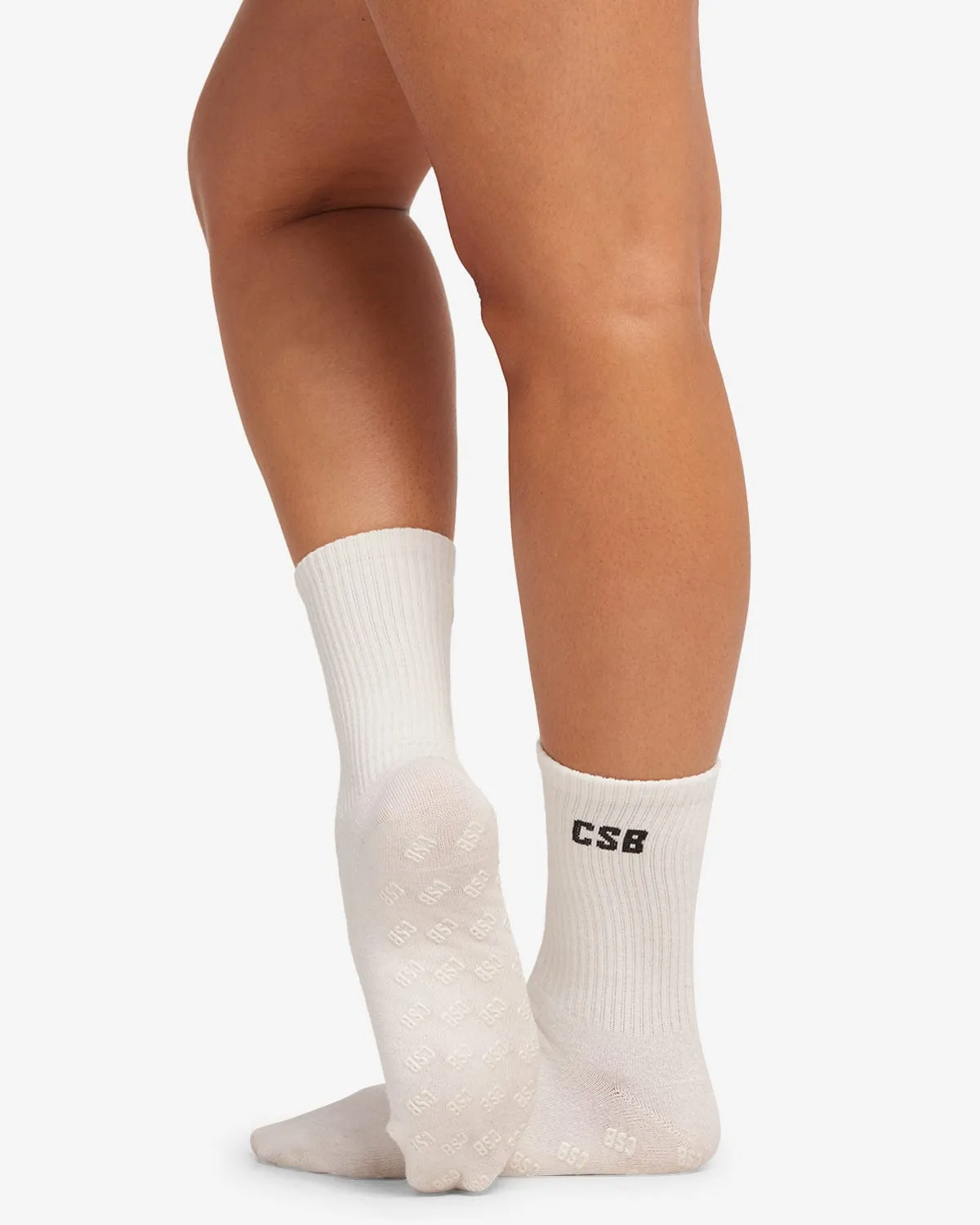 Pilates Grip Crew Socks | Vanilla sold by Crop Shop Boutique product image thumbnail 2