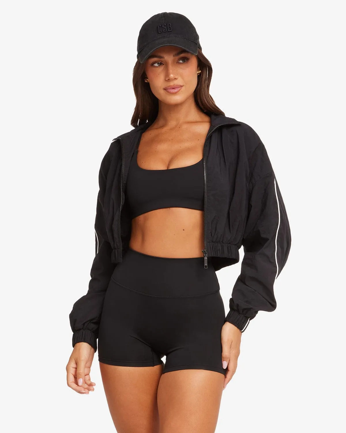 Cropped Windbreaker Jacket | Black sold by Crop Shop Boutique product image thumbnail 2