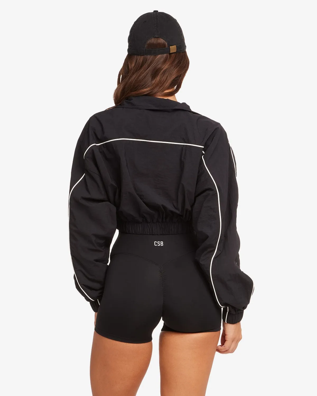Cropped Windbreaker Jacket | Black sold by Crop Shop Boutique product image thumbnail 4