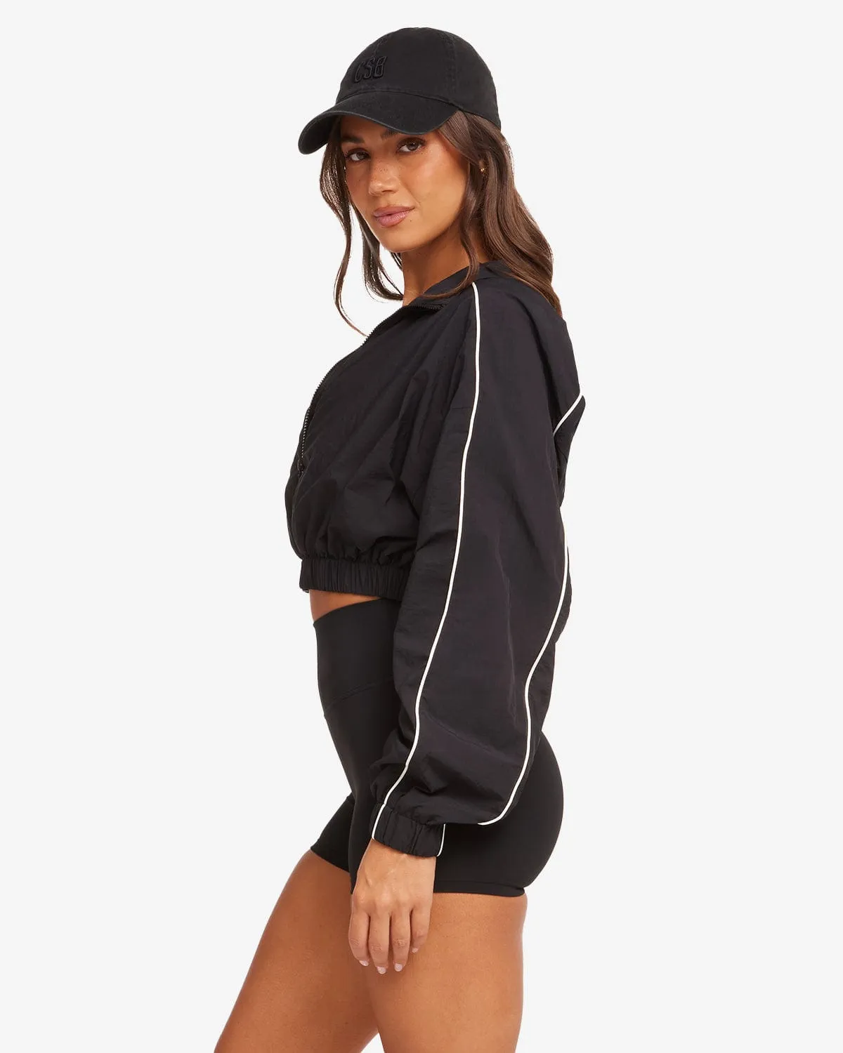 Cropped Windbreaker Jacket | Black sold by Crop Shop Boutique product image thumbnail 3
