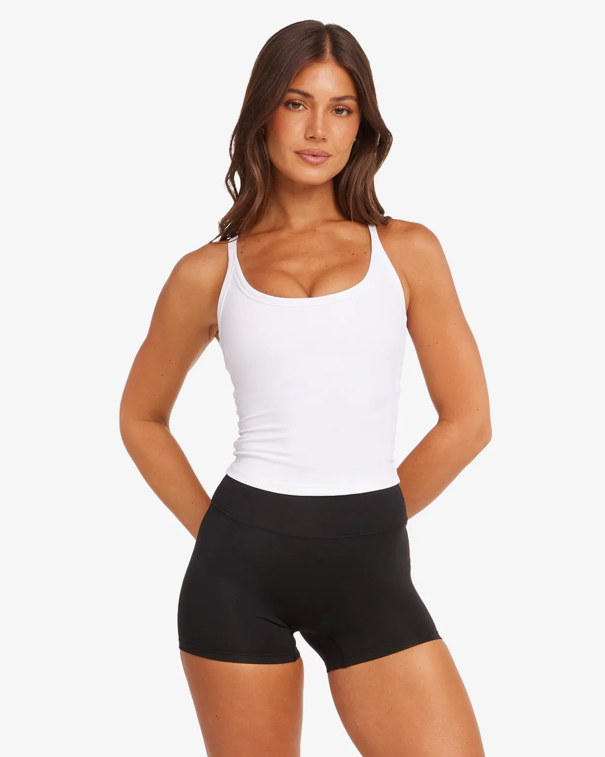 Activluxe Camille Tank | White sold by Crop Shop Boutique