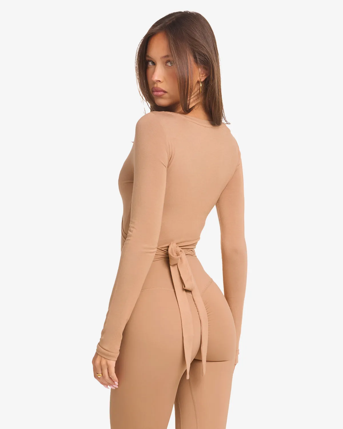 Ballet Wrap Top | Toffee sold by Crop Shop Boutique product image thumbnail 3