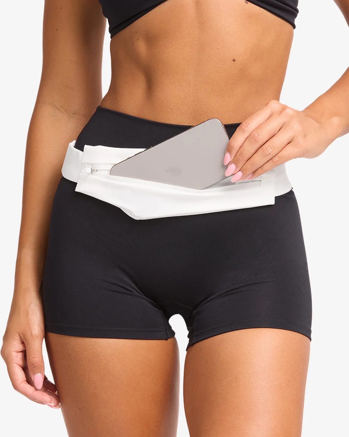 Slim Run Belt Bag | White sold by Crop Shop Boutique