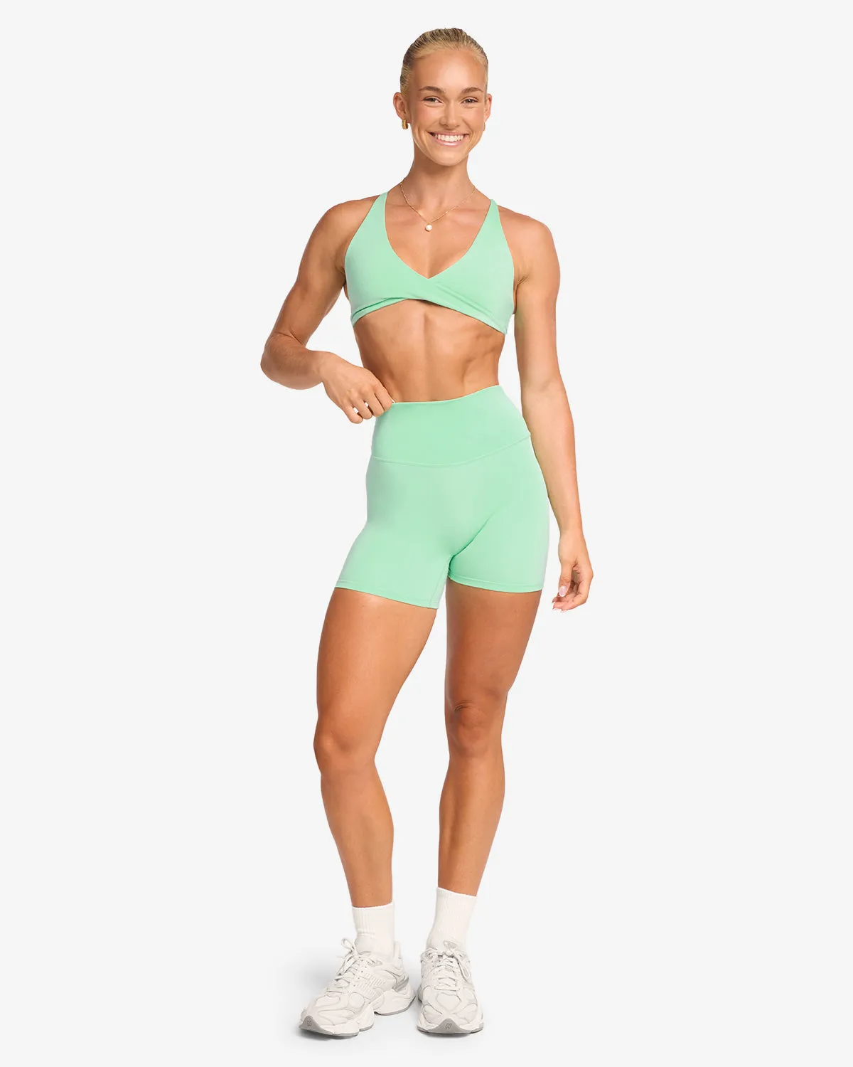 Serenity Scrunch Shorts 5" | Mint sold by Crop Shop Boutique