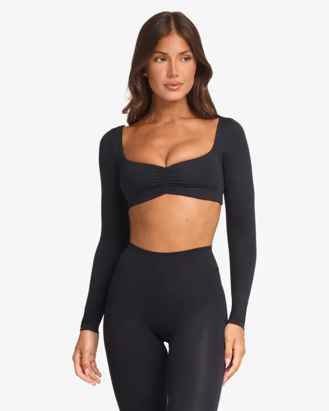 Form Margo Long Sleeve Top | Black sold by Crop Shop Boutique