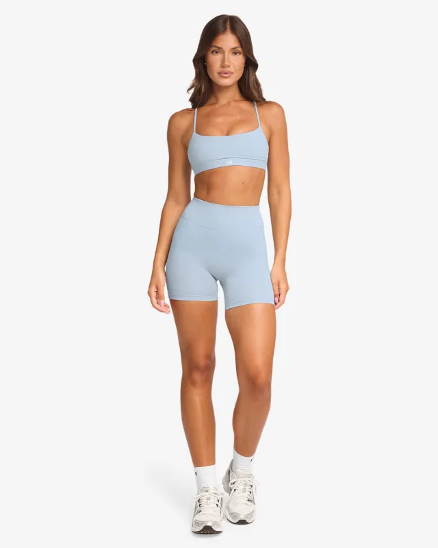 Form Invisible Scrunch Shorts 5" | Dusty Blue sold by Crop Shop Boutique
