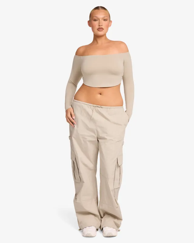 Cargo Pants | Fawn sold by Crop Shop Boutique