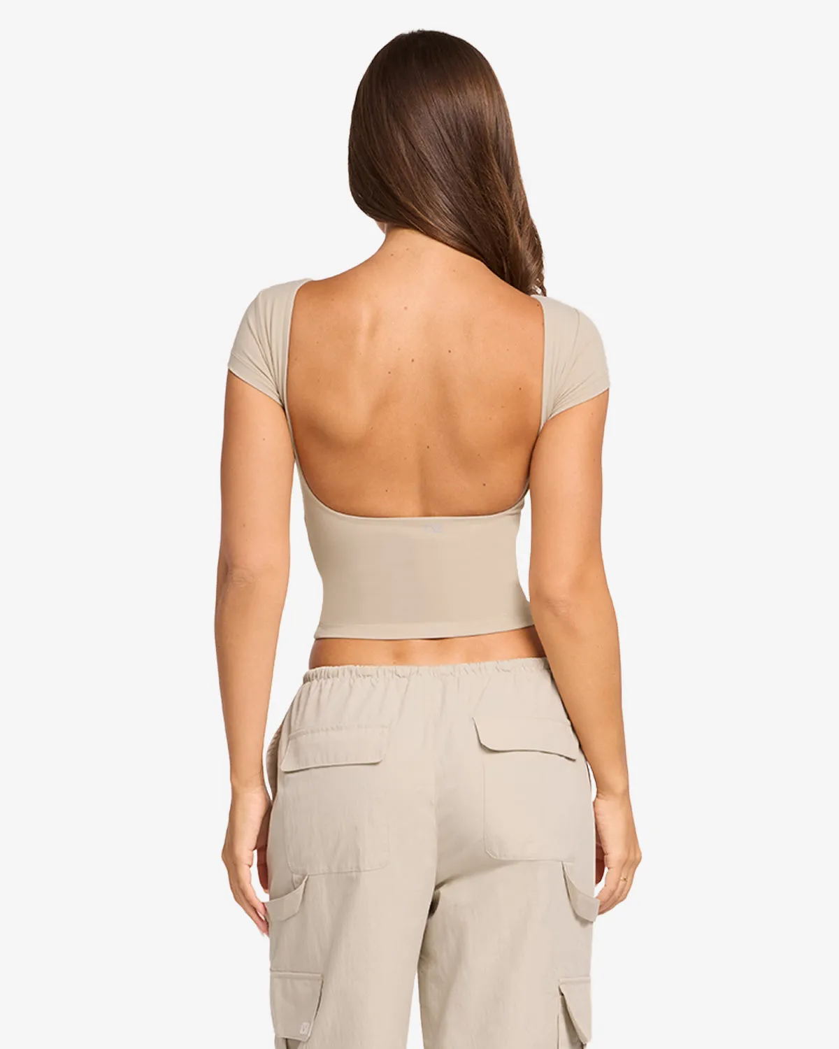 Form Open Back Tee | Fawn sold by Crop Shop Boutique