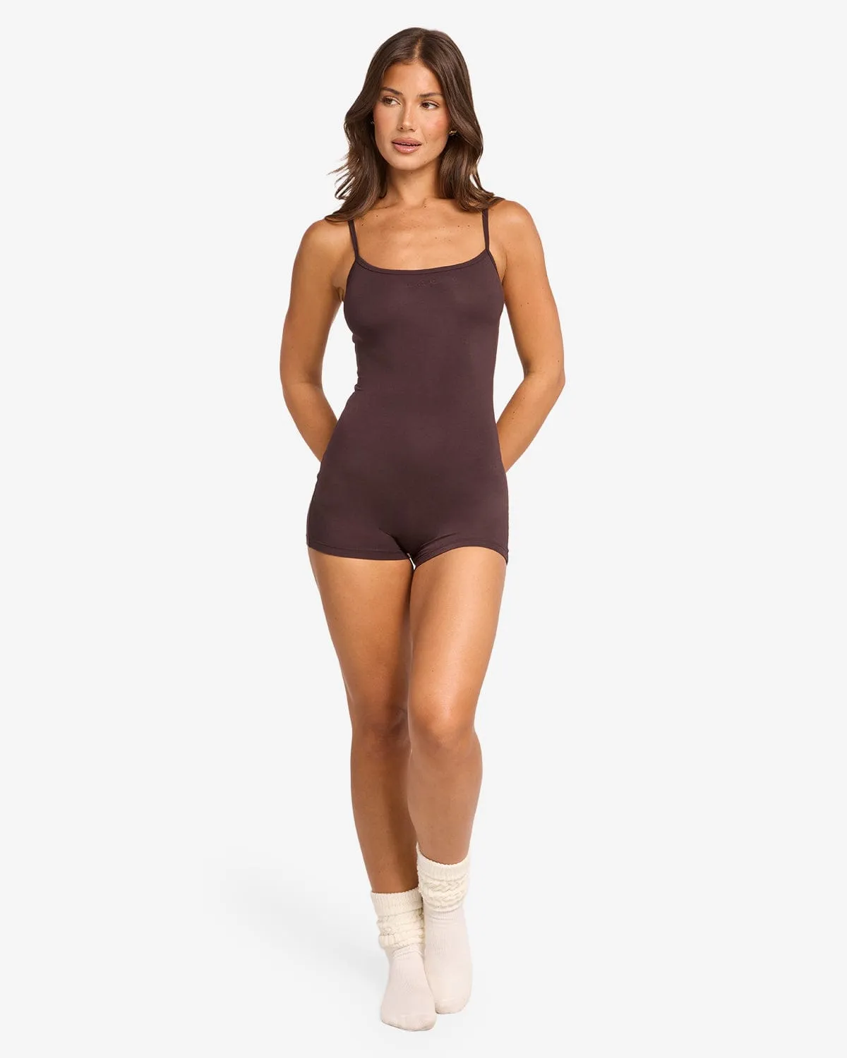 Sleep Romper | Espresso sold by Crop Shop Boutique