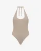 Swim Halter One Piece | Almond sold by Crop Shop Boutique