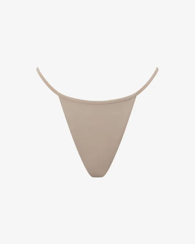 Swim Cheeky Bikini Thong | Almond sold by Crop Shop Boutique