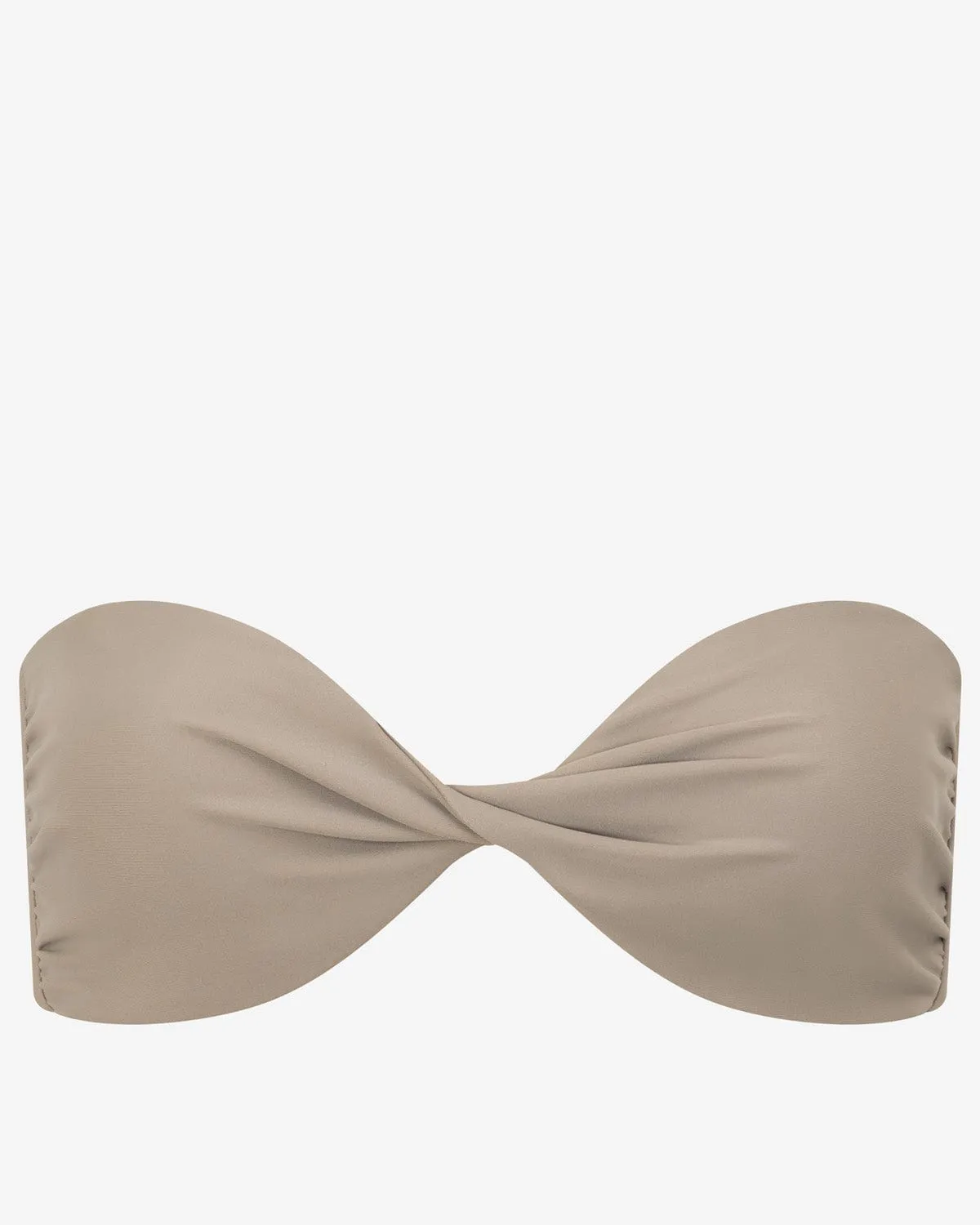 Swim Twist Bandeau | Almond sold by Crop Shop Boutique