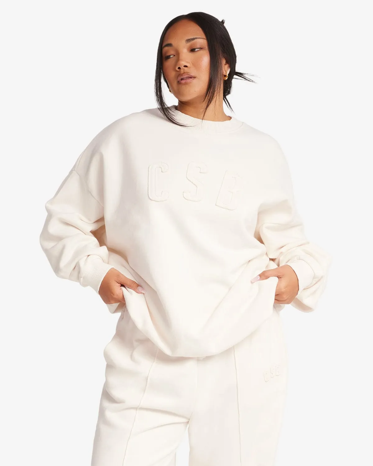 CSB Crewneck Sweatshirt | Vanilla sold by Crop Shop Boutique