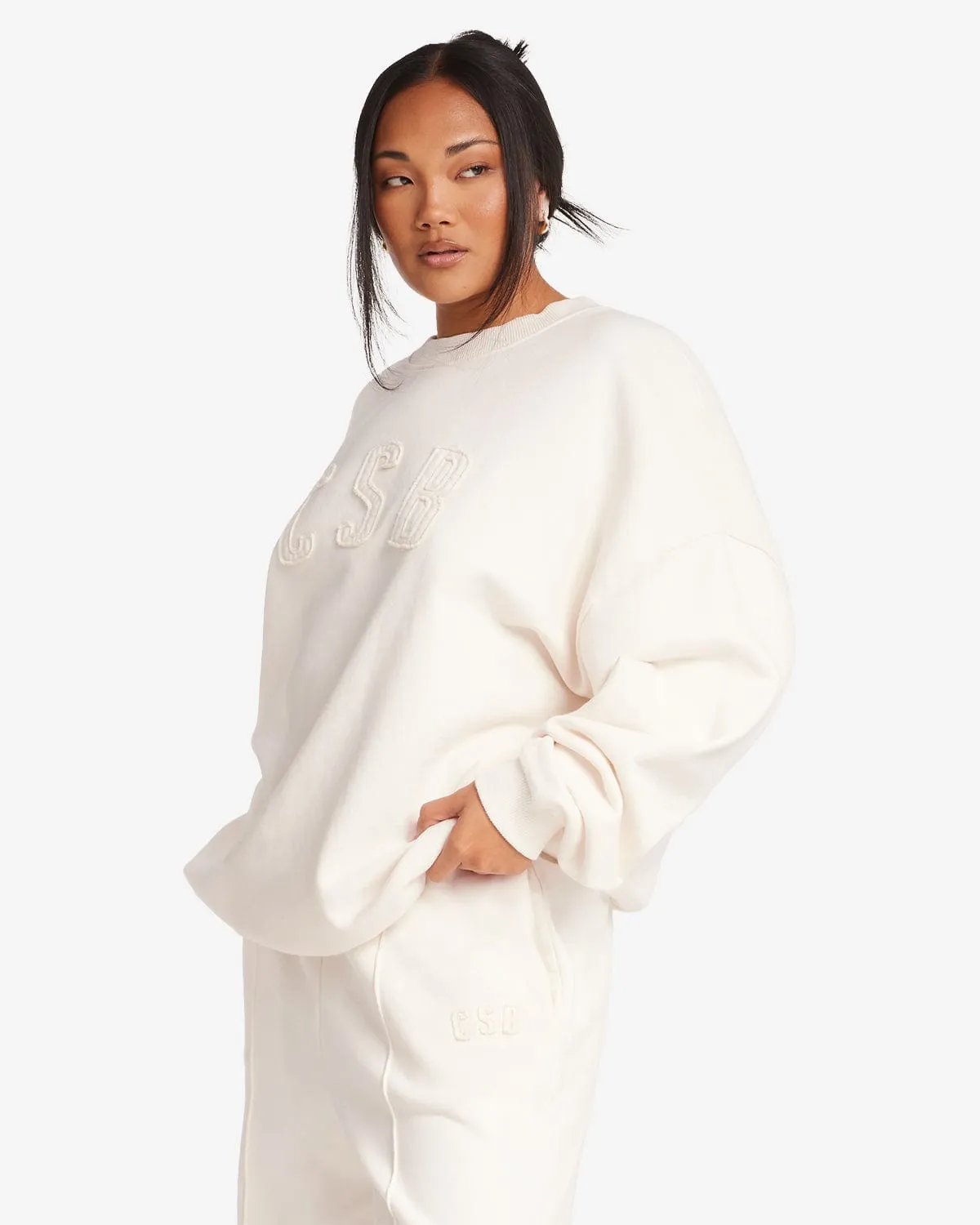 CSB Crewneck Sweatshirt | Vanilla sold by Crop Shop Boutique product image thumbnail 2