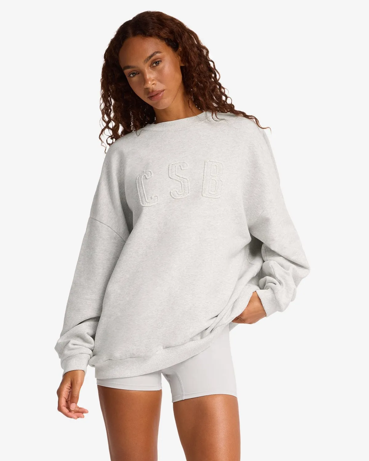 CSB Crewneck Jumper | Snow Marl sold by Crop Shop Boutique product image thumbnail 4