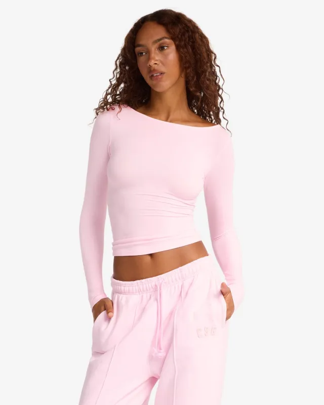 Boat Neck Long Sleeve Top | Blossom sold by Crop Shop Boutique