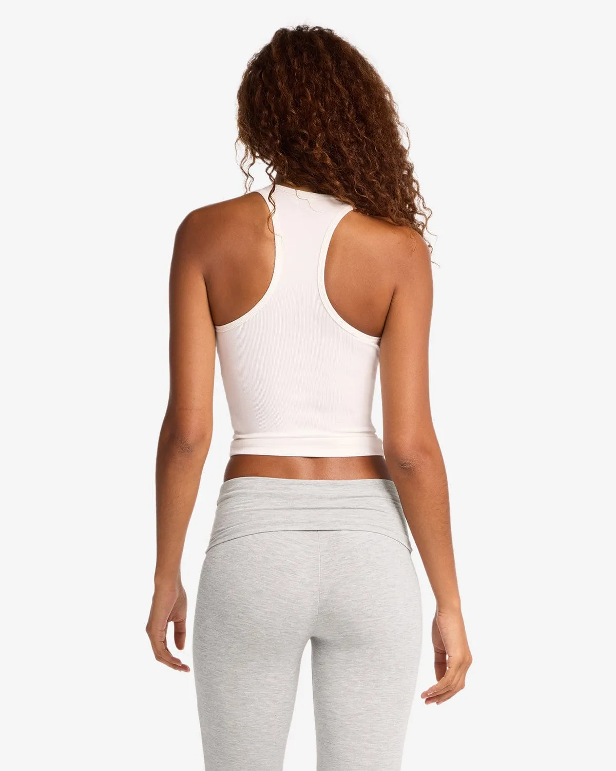 Longline Rib Tank | White sold by Crop Shop Boutique product image thumbnail 2
