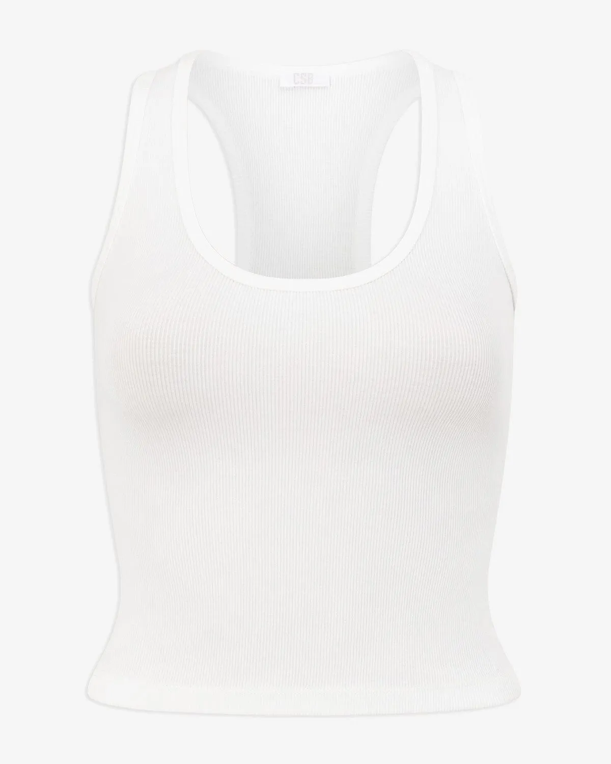 Longline Rib Tank | White sold by Crop Shop Boutique product image thumbnail 4