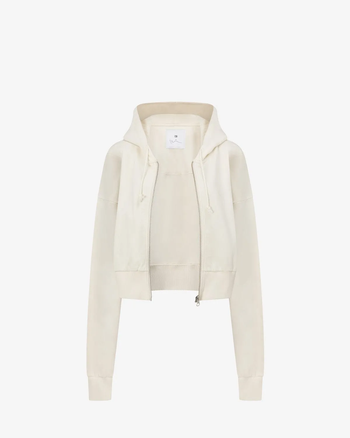 Cropped Zip Hoodie | Milk sold by Crop Shop Boutique product image thumbnail 4