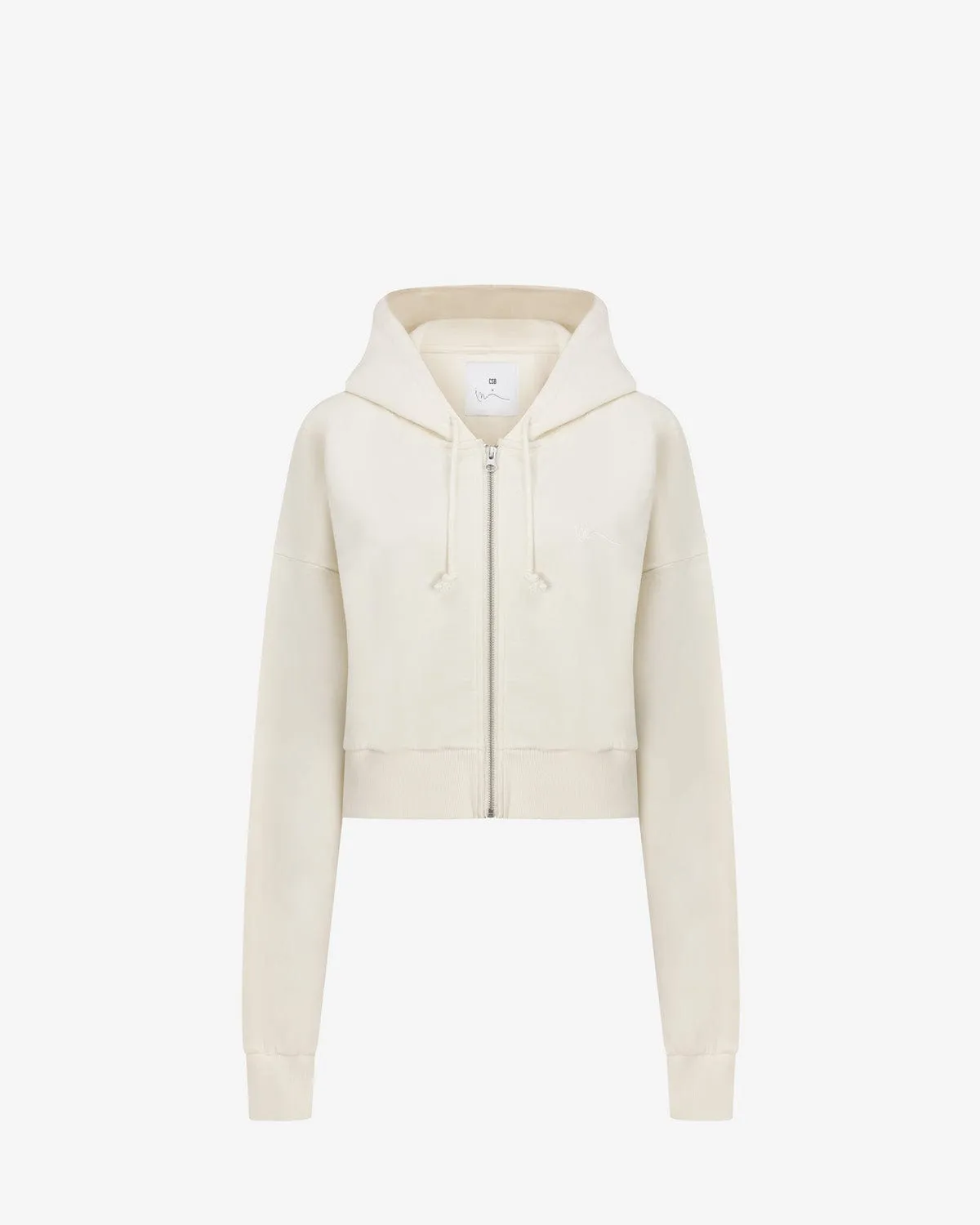 Cropped Zip Hoodie | Milk sold by Crop Shop Boutique product image thumbnail 5