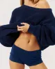 Off Shoulder Knit Sweater | Navy sold by Crop Shop Boutique