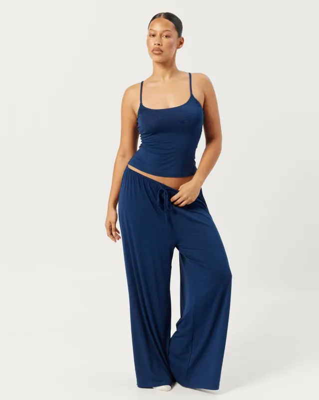 Wide Leg Sleep Pant | Navy sold by Crop Shop Boutique