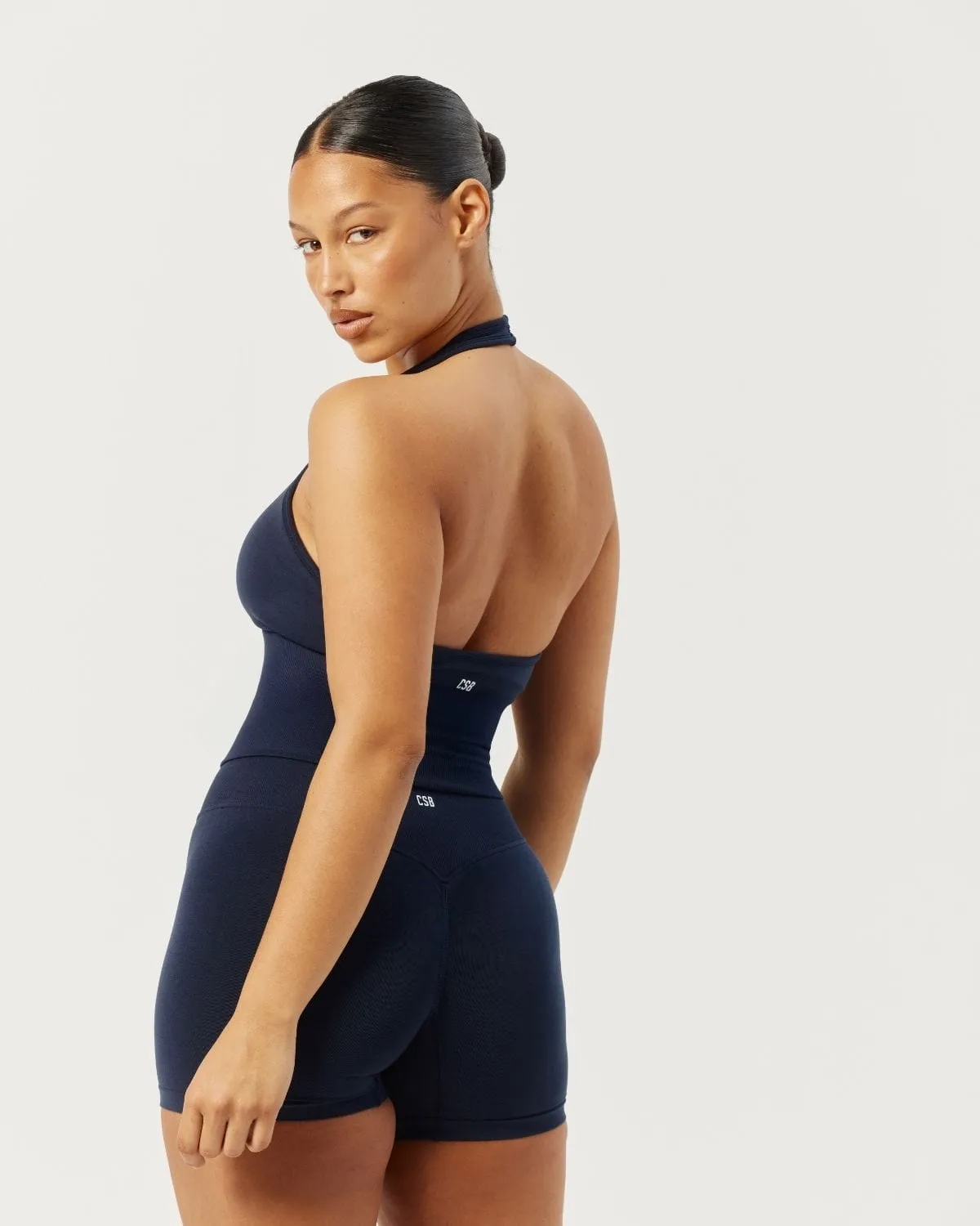 Seamless Invisible Scrunch Shorts 4" | Navy sold by Crop Shop Boutique product image thumbnail 4